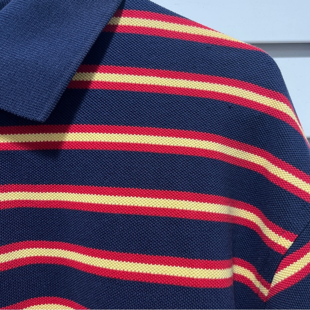Imperfect collar shirt 100% cotton medium short sleeved striped textured shirt - Picture 5 of 13